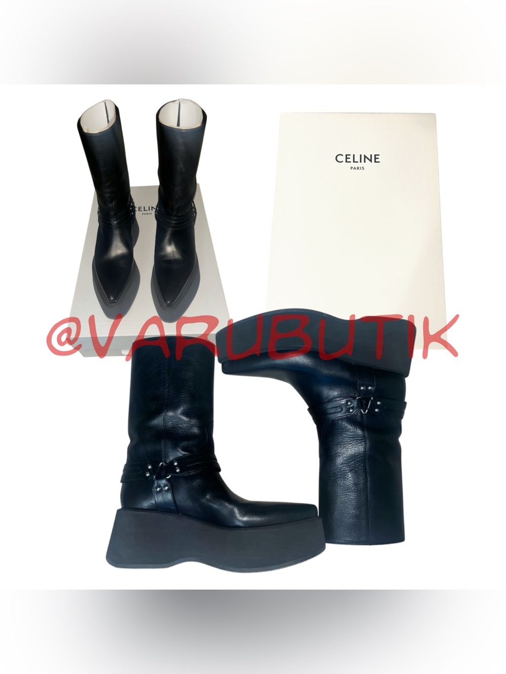 Celine Fw22 Boydoll Runway Jed Harness Platform Boots